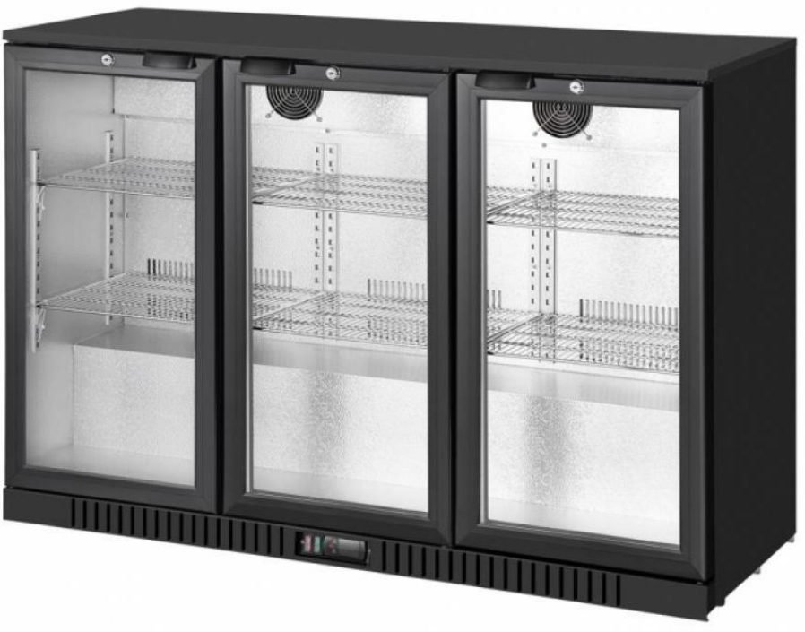 DINZA Mini Bar with 3 Glass Door Refrigerator